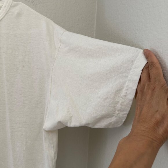 Left Field NYC Sportswear Slub Tee Shirt Crew Neck Short Sleeve Minimalist White - Picture 4 of 11